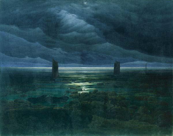 Caspar David Friedrich Seashore by Moonlight France oil painting art